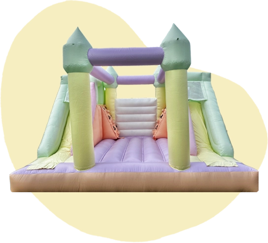 Pastel Coloured Bouncy Castle